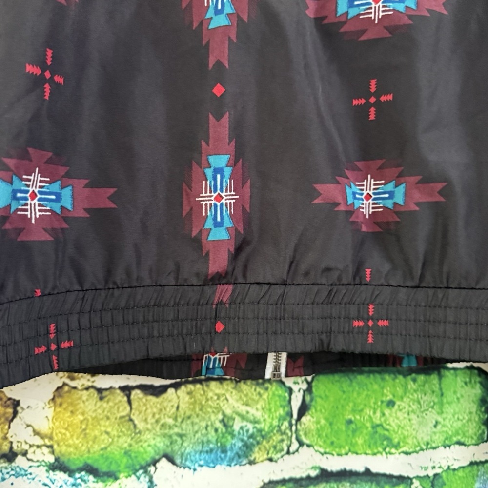 Empyre Windbreaker Aztec Hoodie Womens L Jacket Southwestern Zip Black Hoodie - Picture 13 of 14